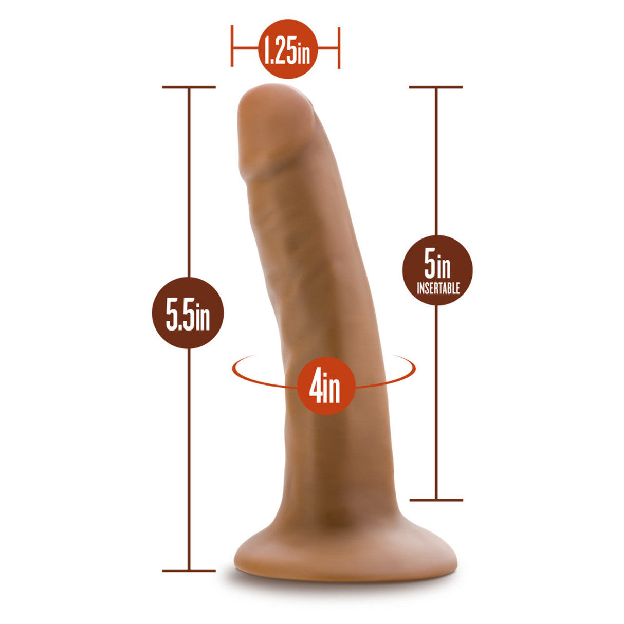 Dr. Skin Dr. Lucas 5 Inch Silicone Dildo - Mocha