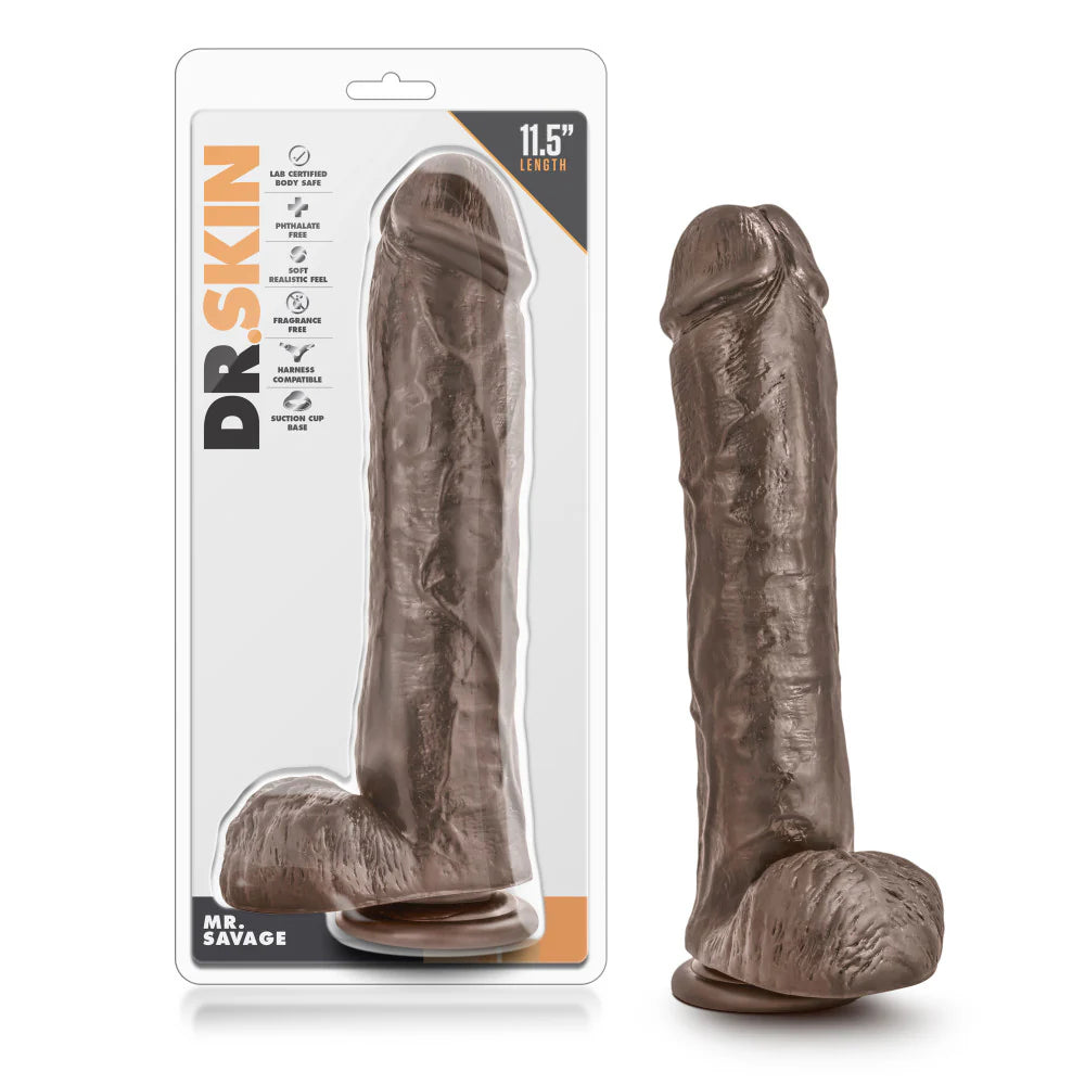 Dr. Skin Mr. Savage Realistic 11.5 Inch Dildo with Suction Cup