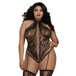 Dreamgirl Lace Halter Neckline Teddy Bodystocking