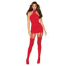 Dreamgirl Sheer Dress with Lace Trim, Garters & Thigh High Stockings