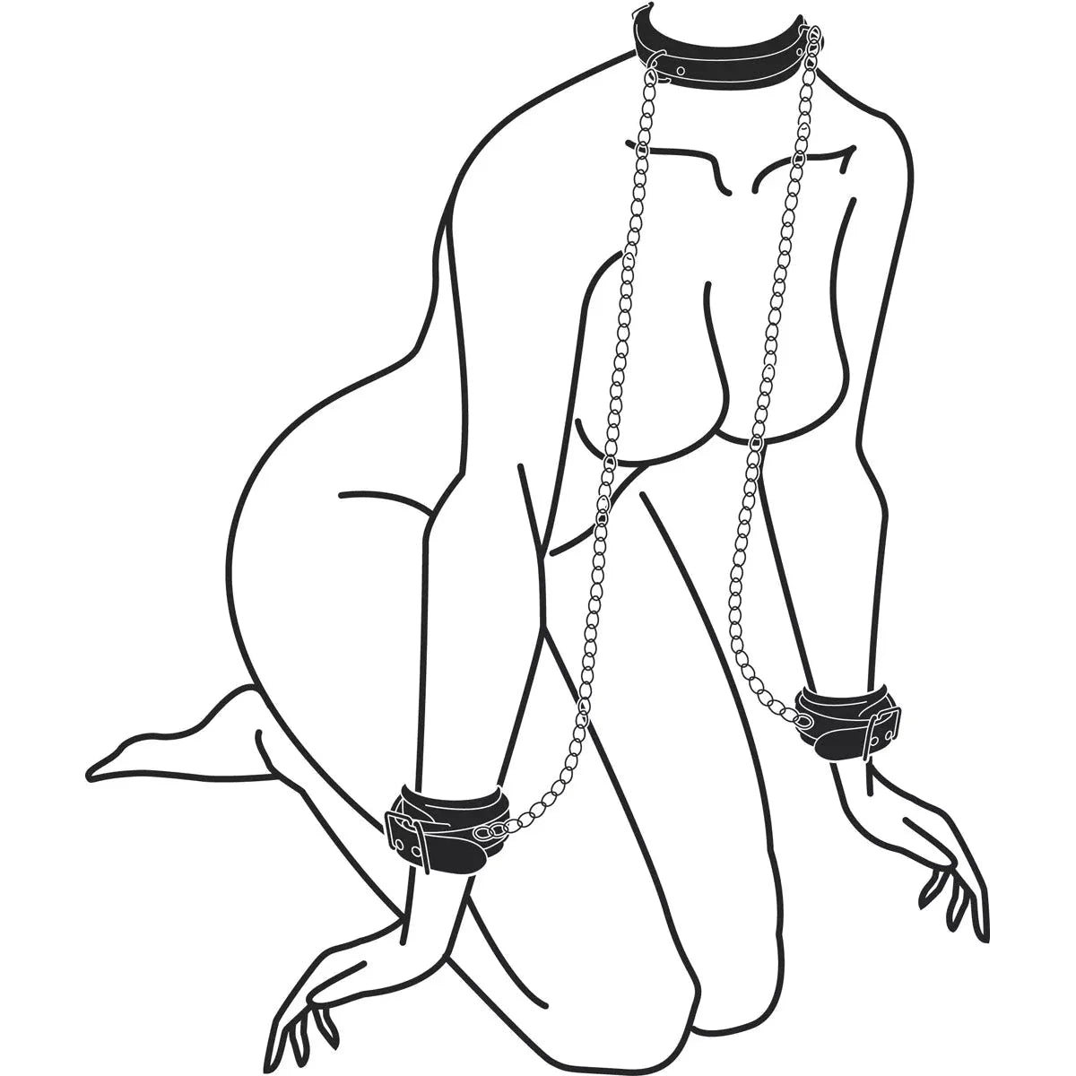 Easy Toys Faux Leather Collar with Handcuffs