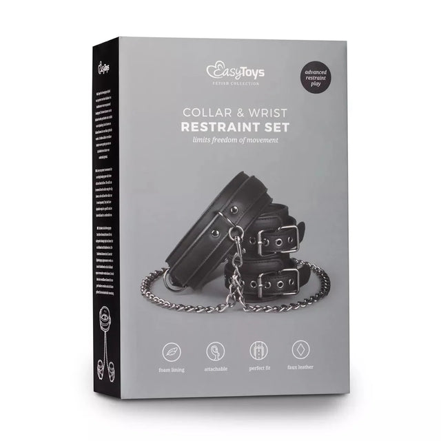 Easy Toys Faux Leather Collar with Handcuffs