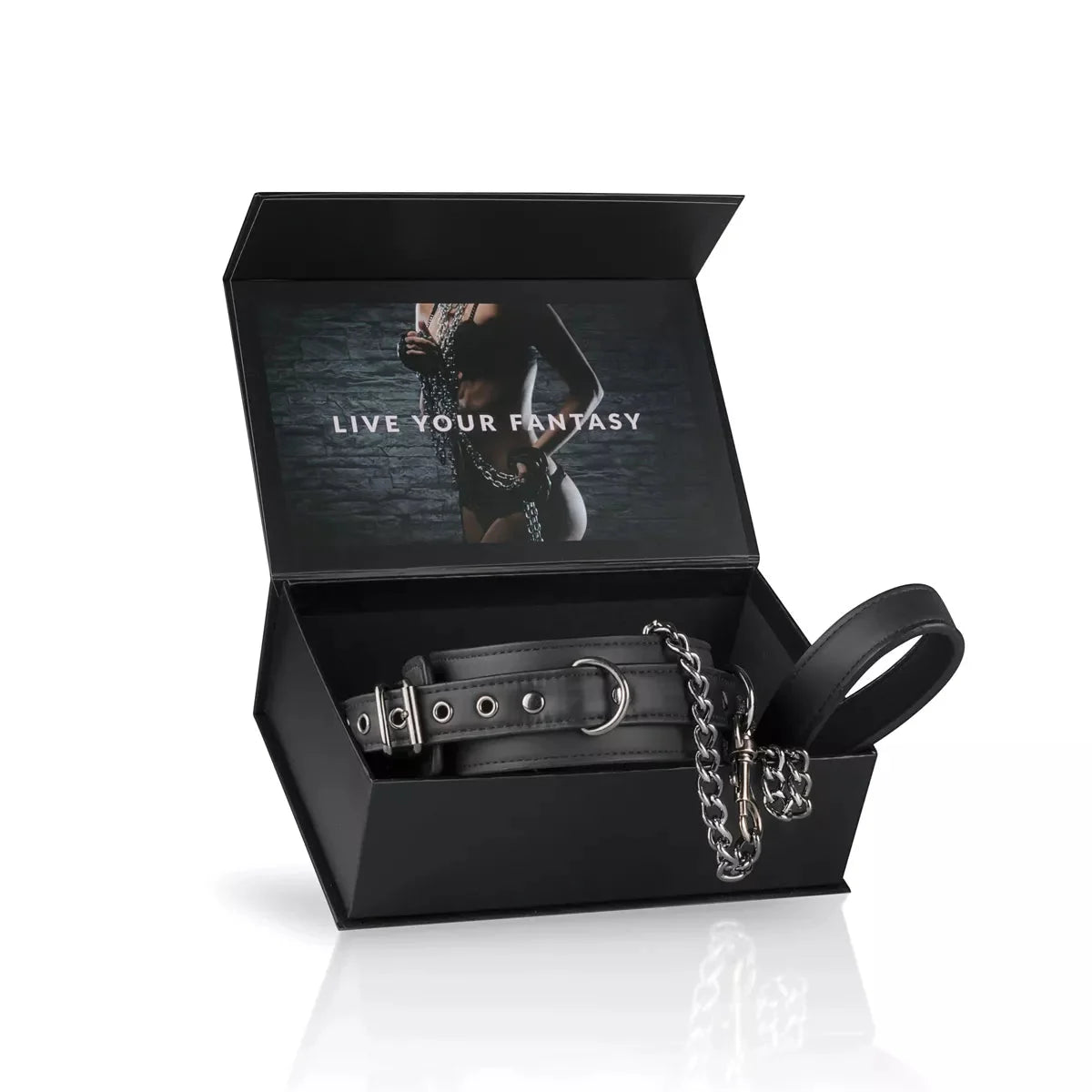 Easy Toys Fetish Faux Leather Collar with Leash