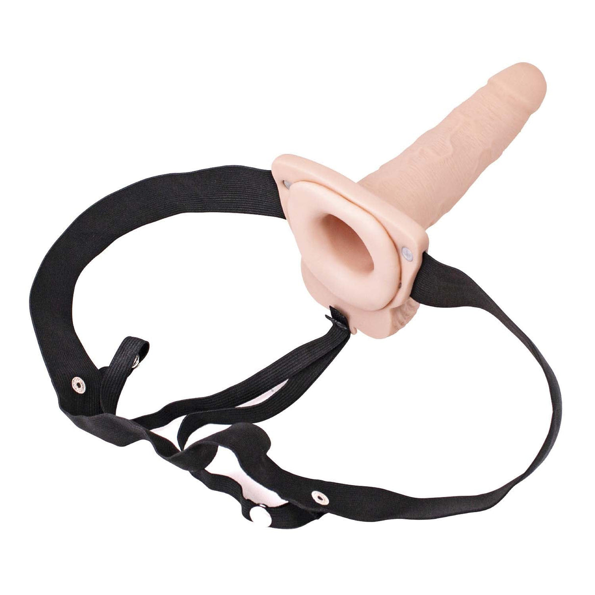 Erection Assistant 6 Inch Vibrating Hollow Strap-On - White