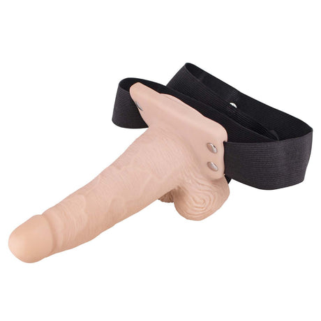 Erection Assistant 6 Inch Vibrating Hollow Strap-On - White