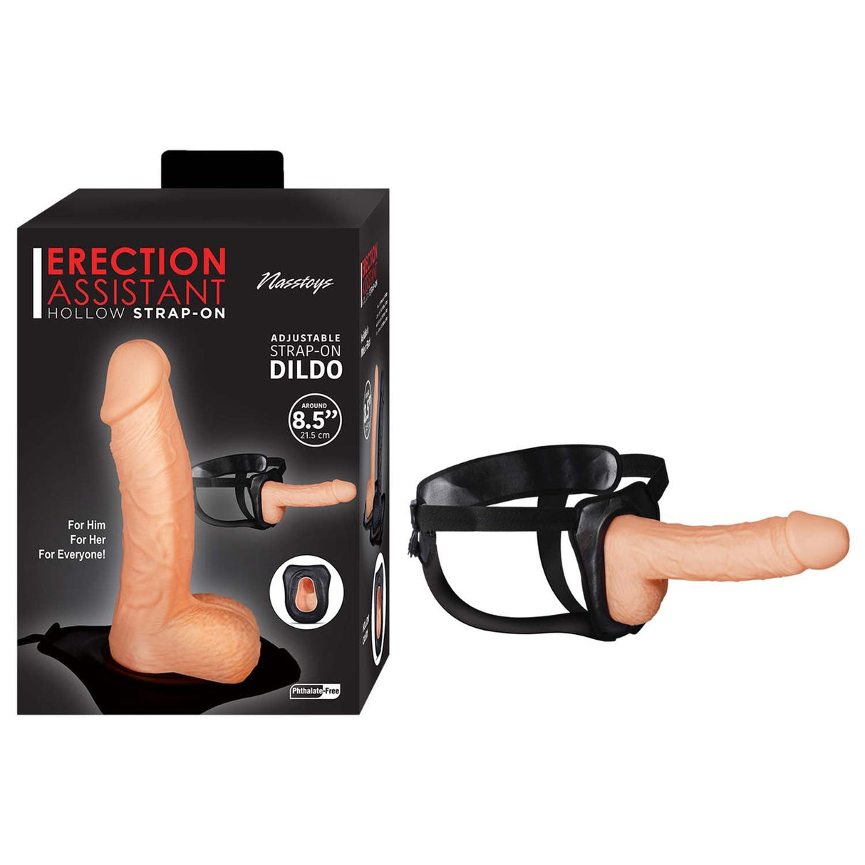 Erection Assistant 8.5 Inch Hollow Strap-On 8.5 - White