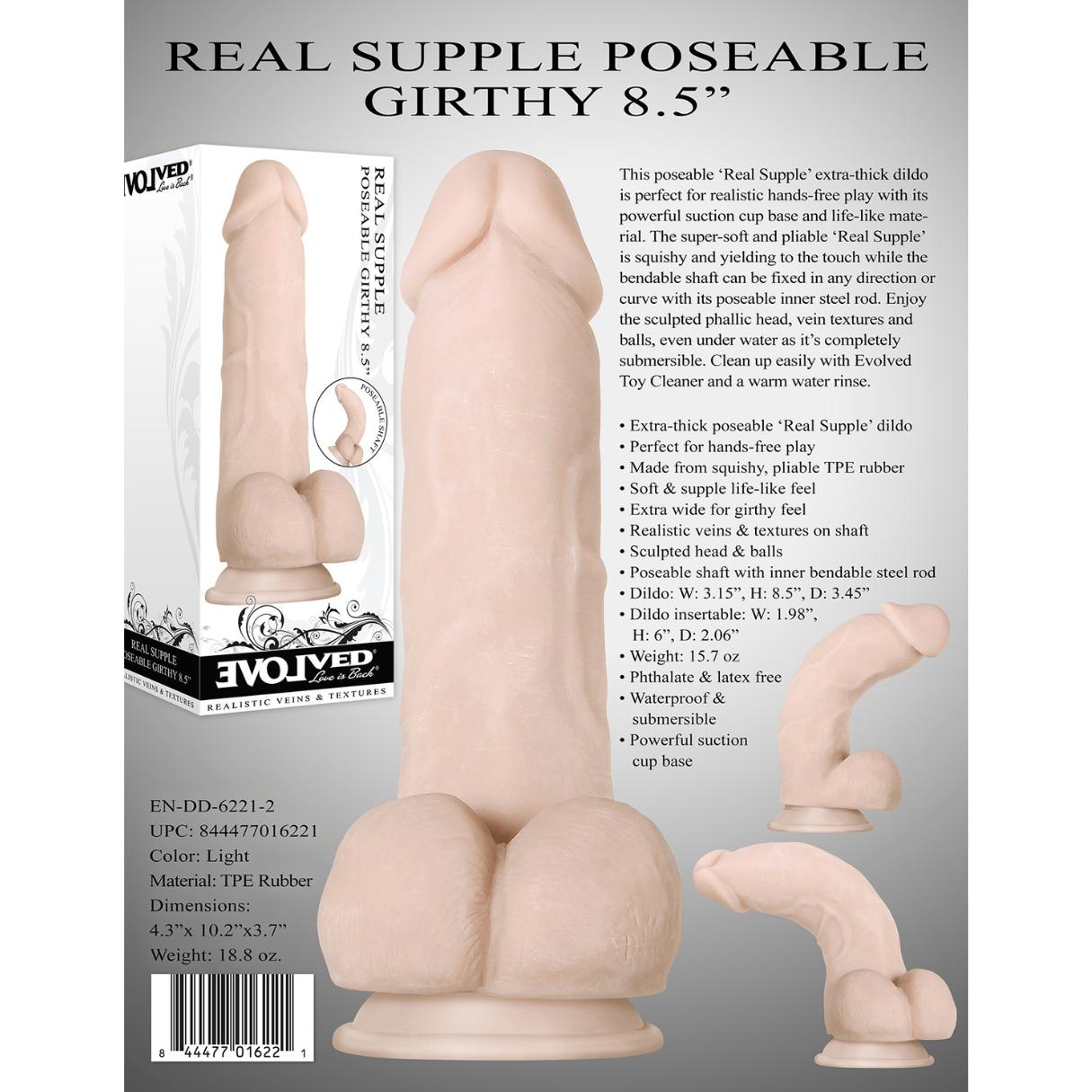 Real Supple 8.5 Inch Girthy Dildo