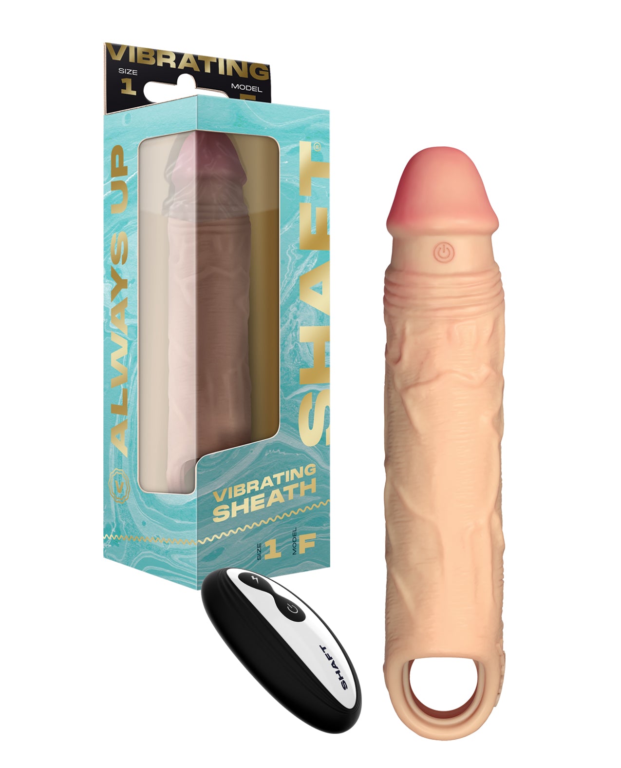 Shaft Flexskin Silicone 7.8 Inch Vibrating Penis Sheath in Pine