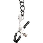 Faux Leather Lead & Nipple Clamps Collar Restraint Set