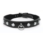 Fierce Vixen Leather Choker with Rhinestones