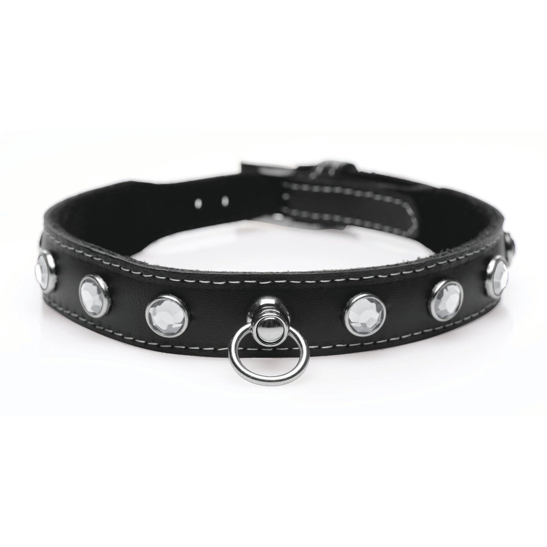 Fierce Vixen Leather Choker with Rhinestones