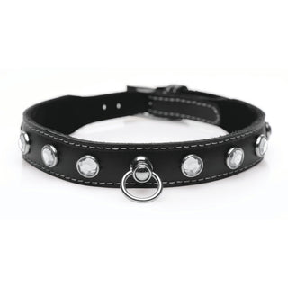 Fierce Vixen Leather Choker with Rhinestones