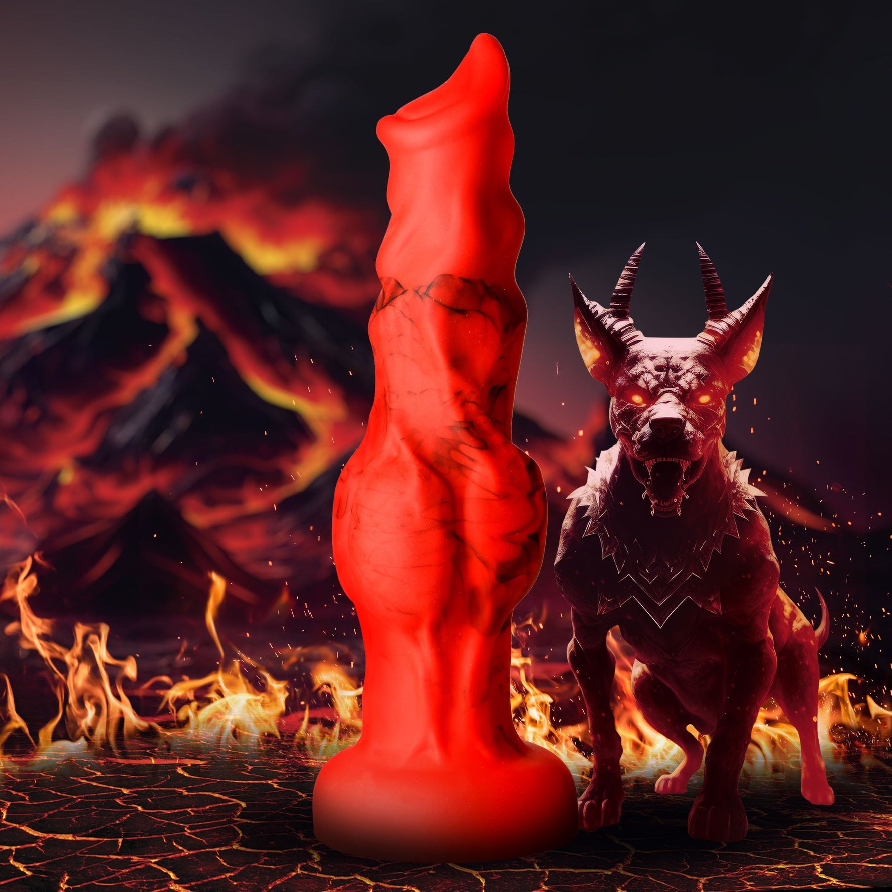 Fire Hound Silicone Dildo
