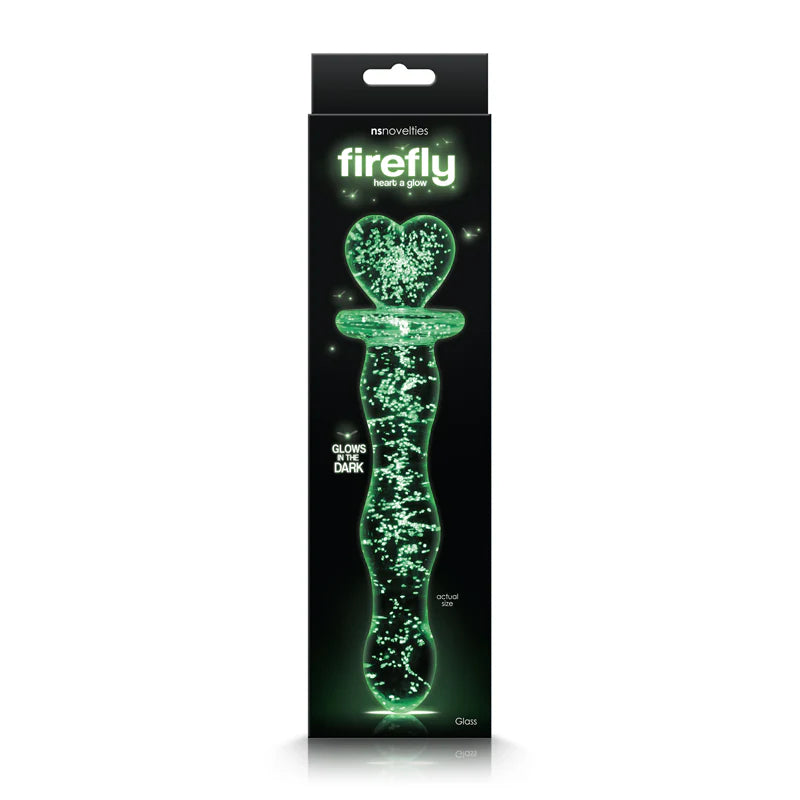 Firefly Heart a Glow Glass Dildo