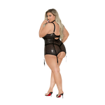 Flame Fetish Femme Fetale Lasercut Lattice Bustier with Choker & Thong - 1X/2X