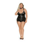 Flame Fetish Femme Fetale Lasercut Lattice Bustier with Choker & Thong - 1X/2X