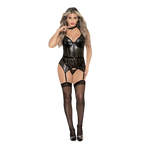 Flame Fetish Femme Fetale Lasercut Lattice Bustier with Choker & Thong