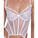 Forever Yours Embroidered Bustier & Thong