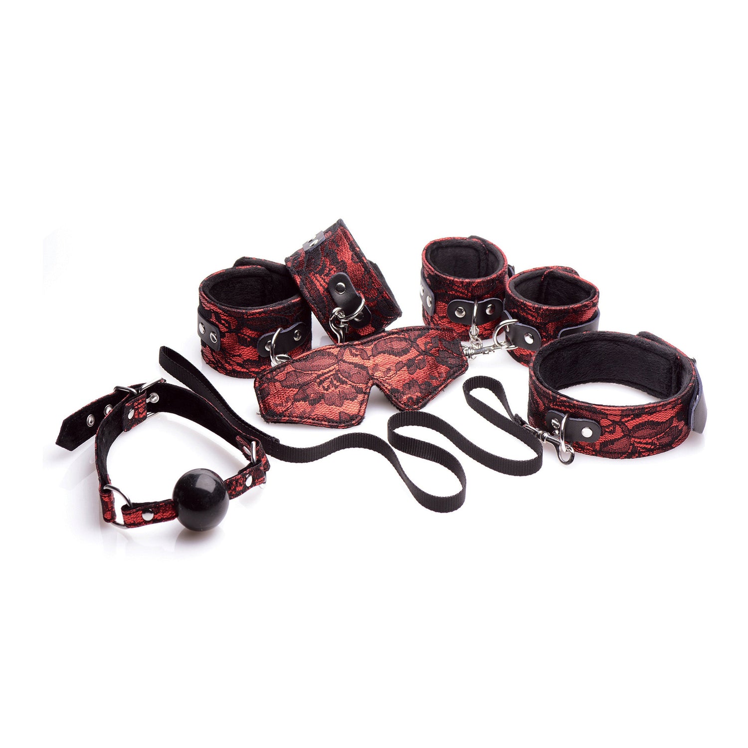 Frisky Lacy Red 5 Piece Bondage Set
