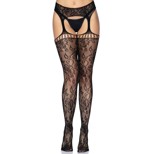 Gardenia Lace Garter Belt Stockings