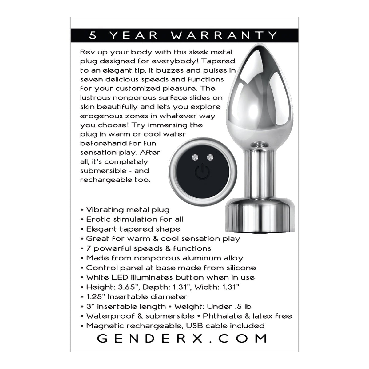 Gender X Rockin Metal Plug