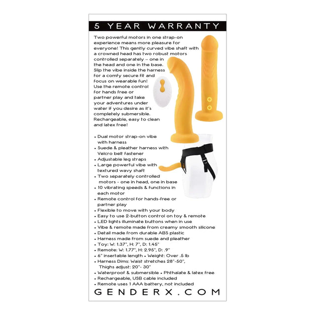 Gender X Sweet Embrace Strap On Vibe with Harness