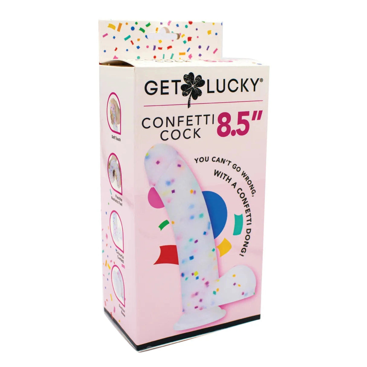 Get Lucky 8.5 Inch Real Skin Confetti Dildo