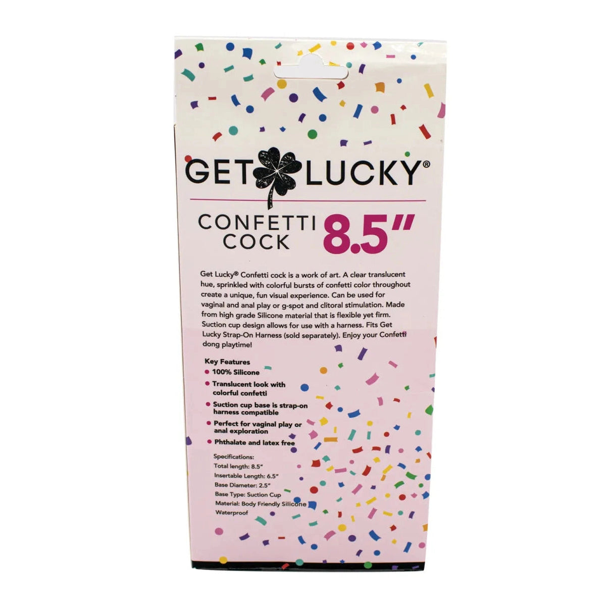 Get Lucky 8.5 Inch Real Skin Confetti Dildo
