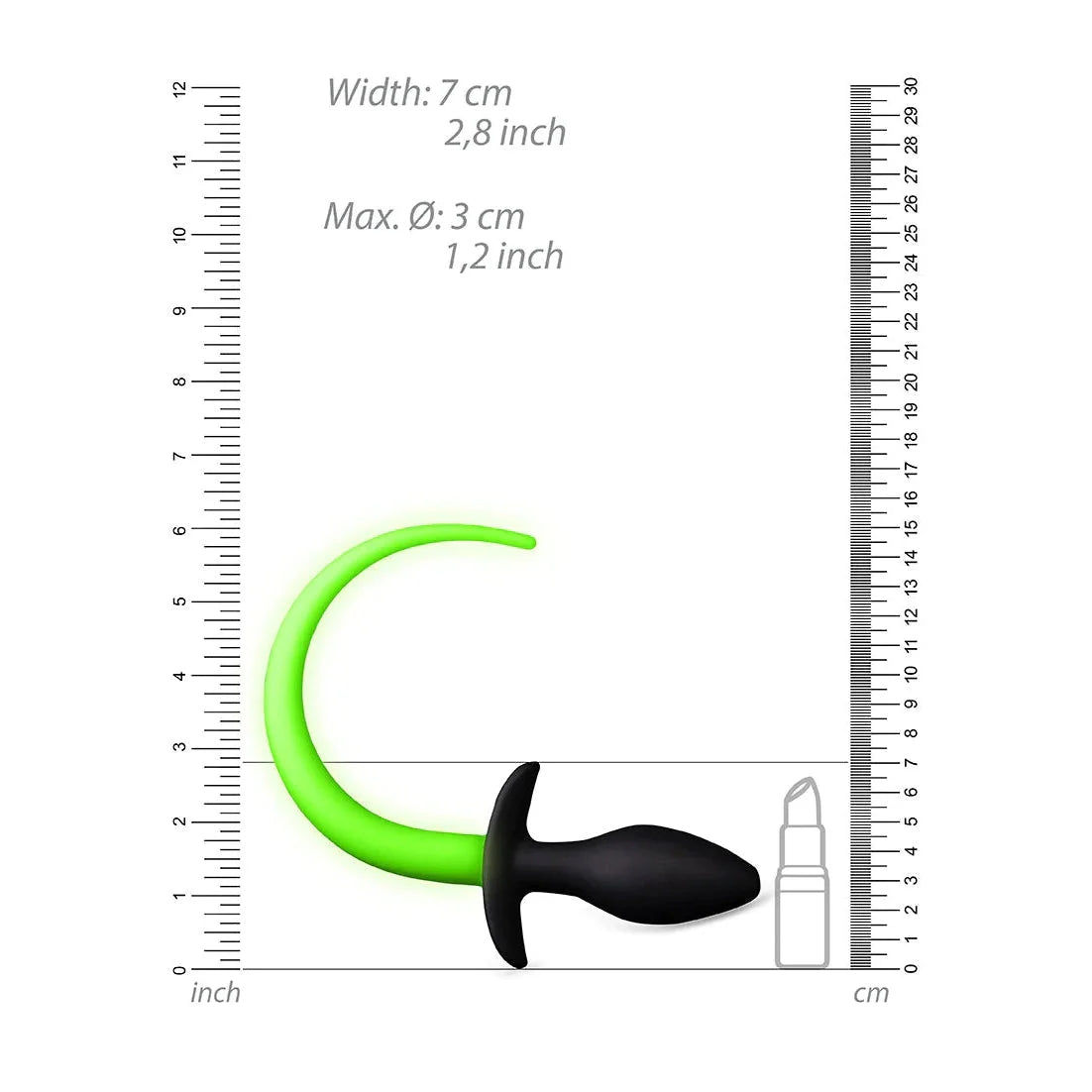 Glow In The Dark Silicone Puppy Tail Plug