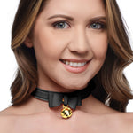 Golden Kitty Cat Bell Collar - Black