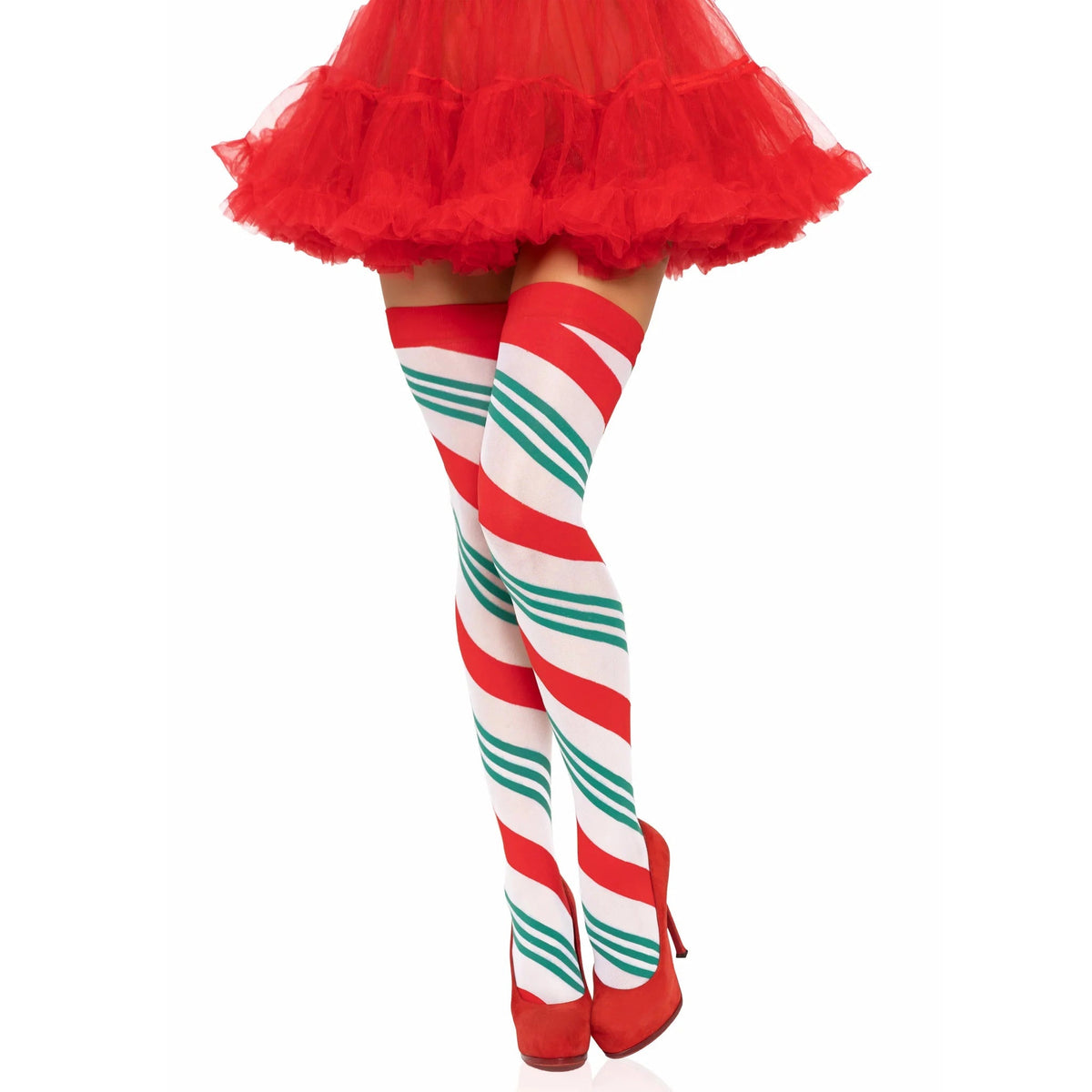 Holiday Ribbon Thigh High Stockings