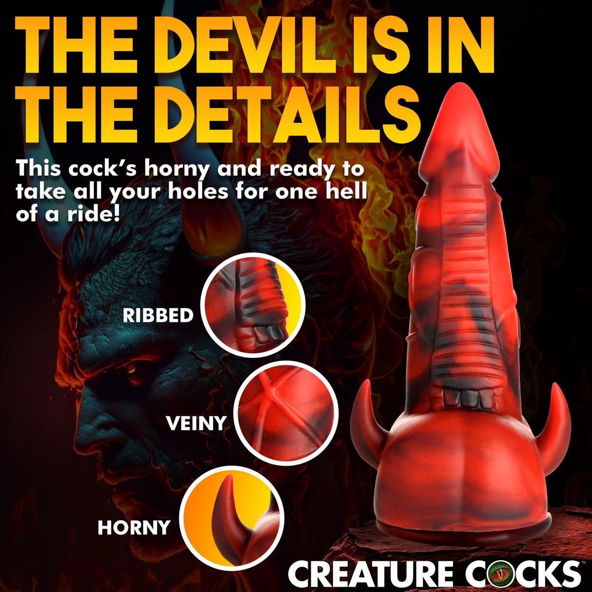 Horny Devil Demon Silicone Dildo