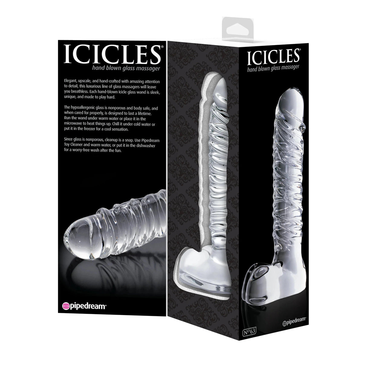 Icicles No. 63 Clear Glass Dildo