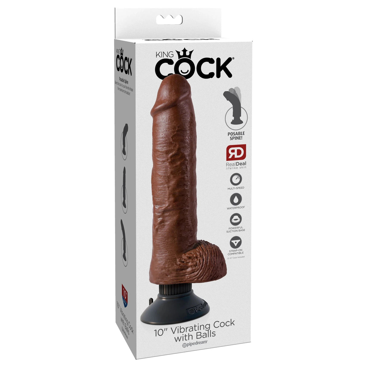 King Cock 10 Inch Vibrating Dildo with Balls