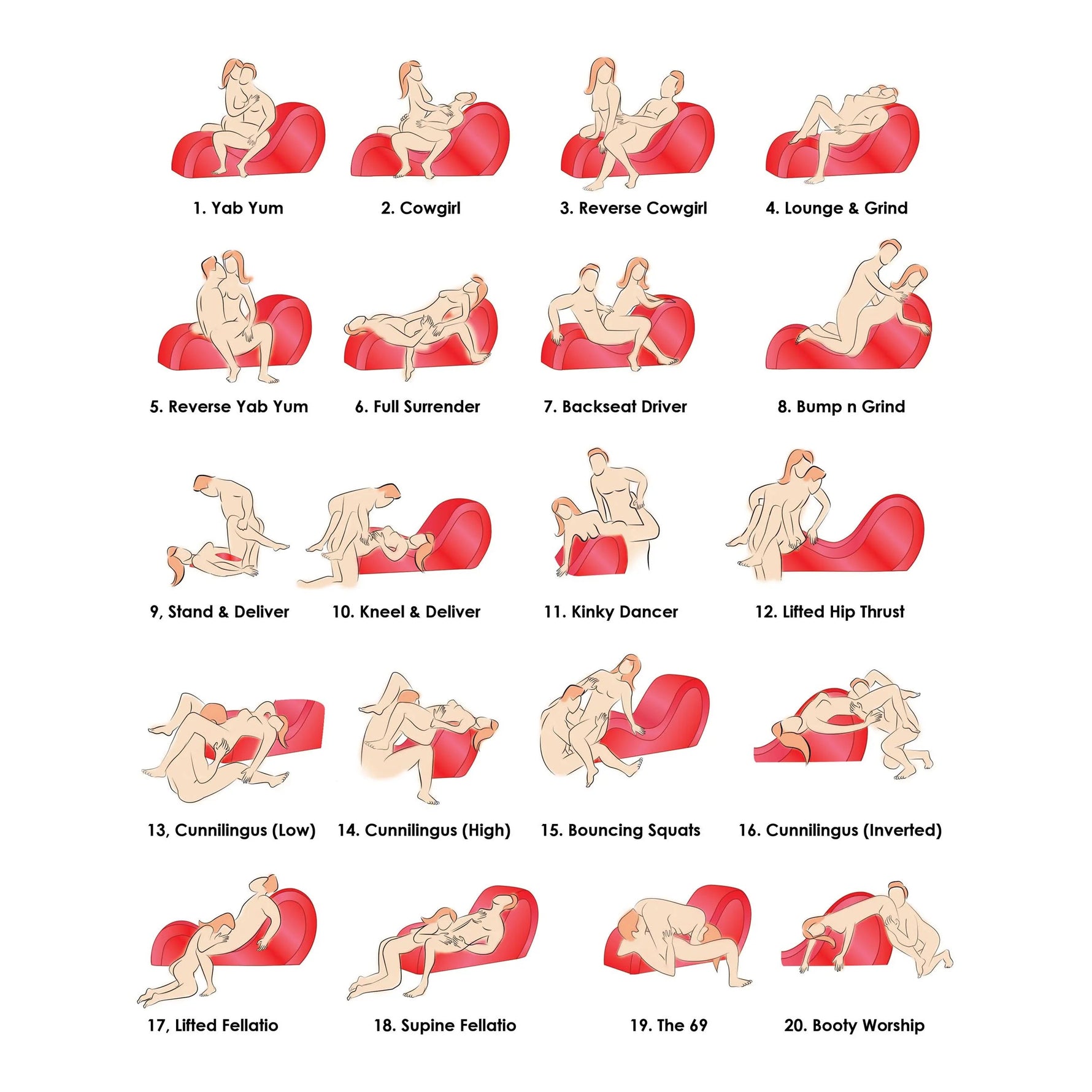 Kinky Couch Sex Chaise Lounge with Love Pillows