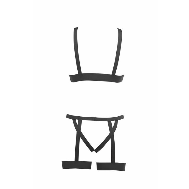 Kitten Teaser Strappy Open Cup Bra & Open Panty with Straps
