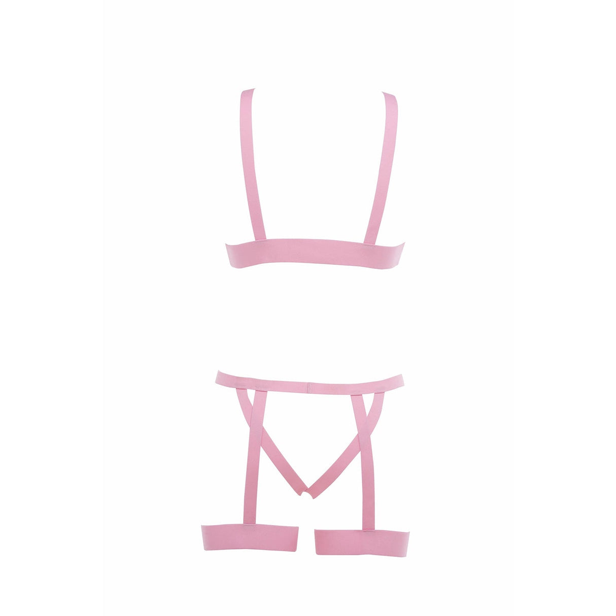 Kitten Teaser Strappy Open Cup Bra & Open Panty with Straps