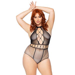Lace & Mesh Halter Neck Teddy