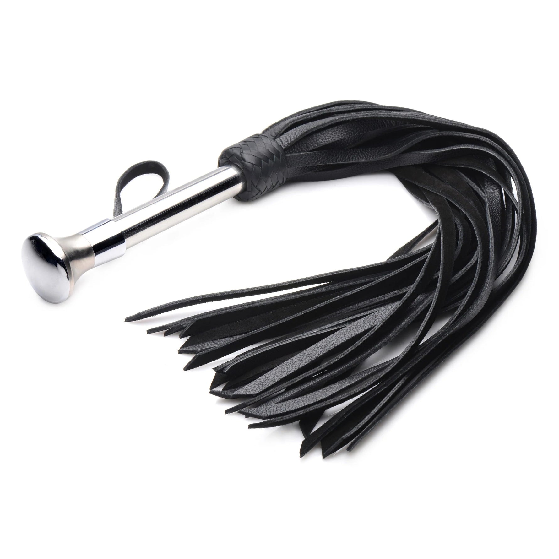 Leather Flogger With Stainless Steel Handle