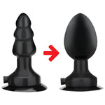 Lux Fetish 4" Inflatable Vibrating Butt Plug W-Suction Base