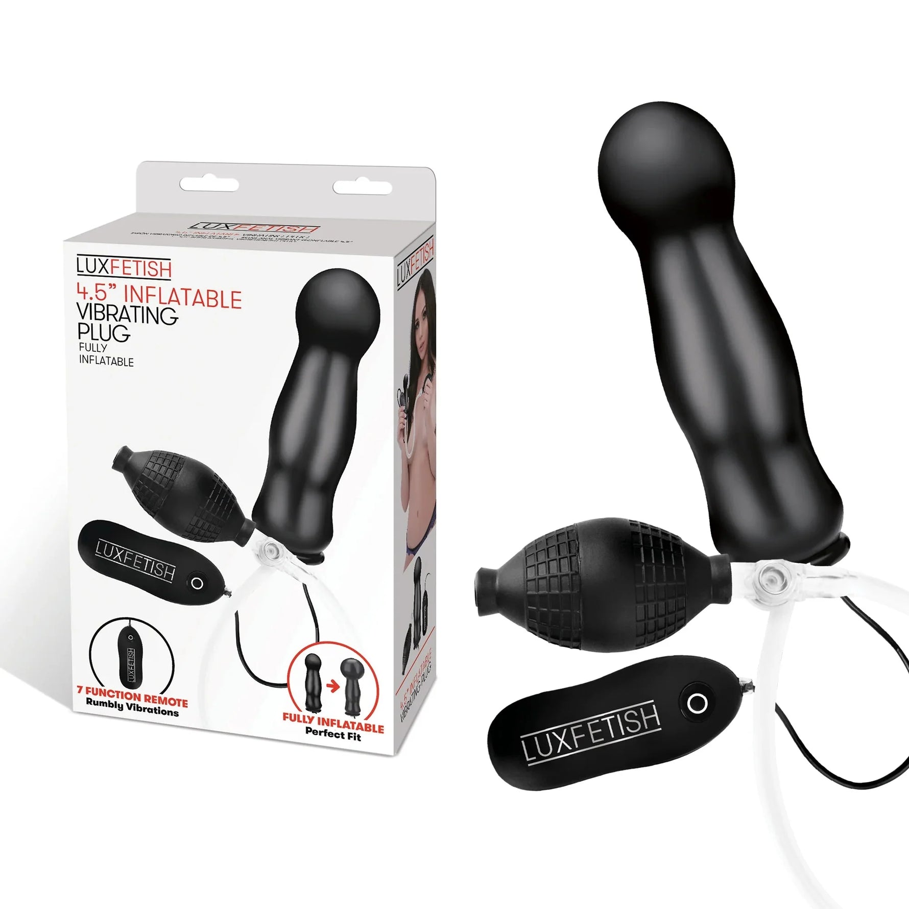 Lux Fetish 4.5" Inflatable Vibrating Plug