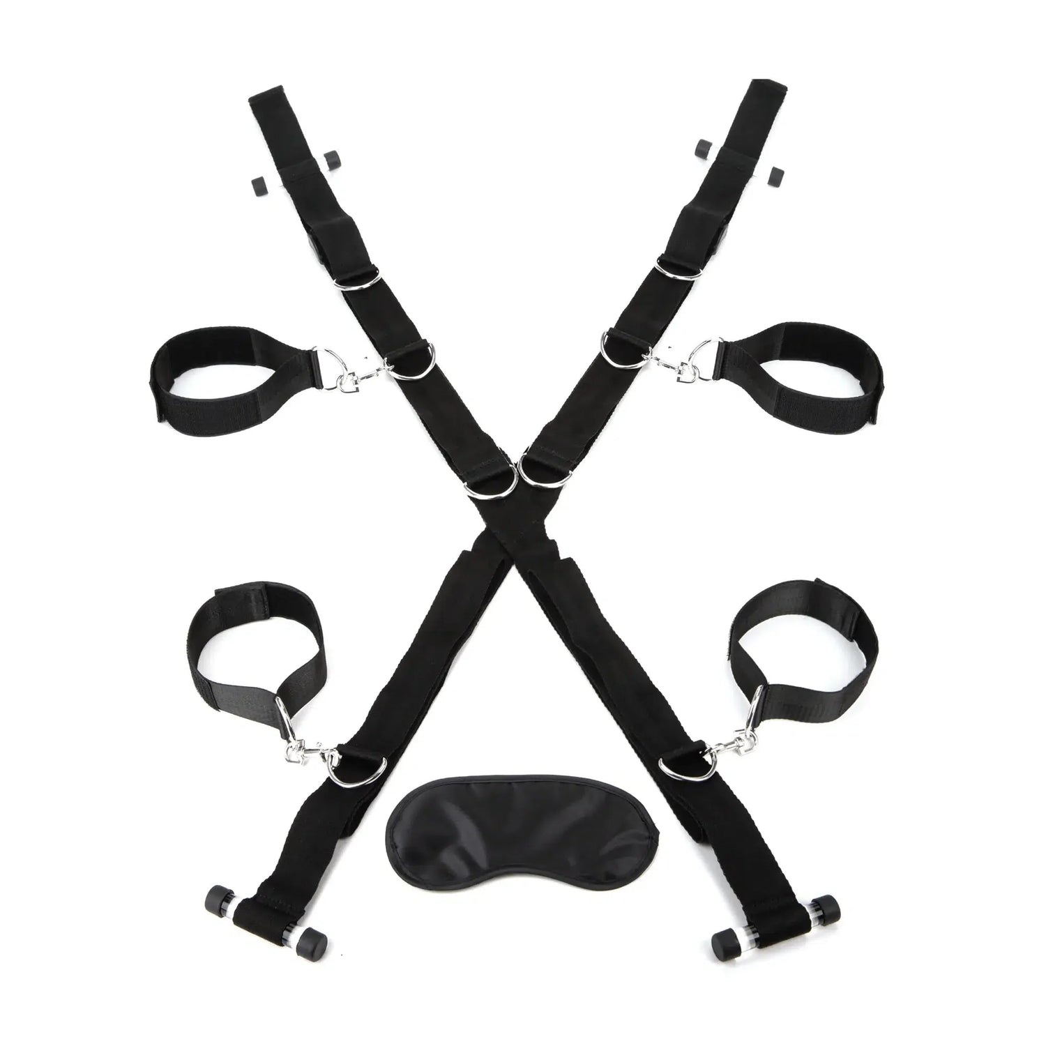 Lux Fetish Over The Door Cross with 4 Universal Soft Restraint Cuffs