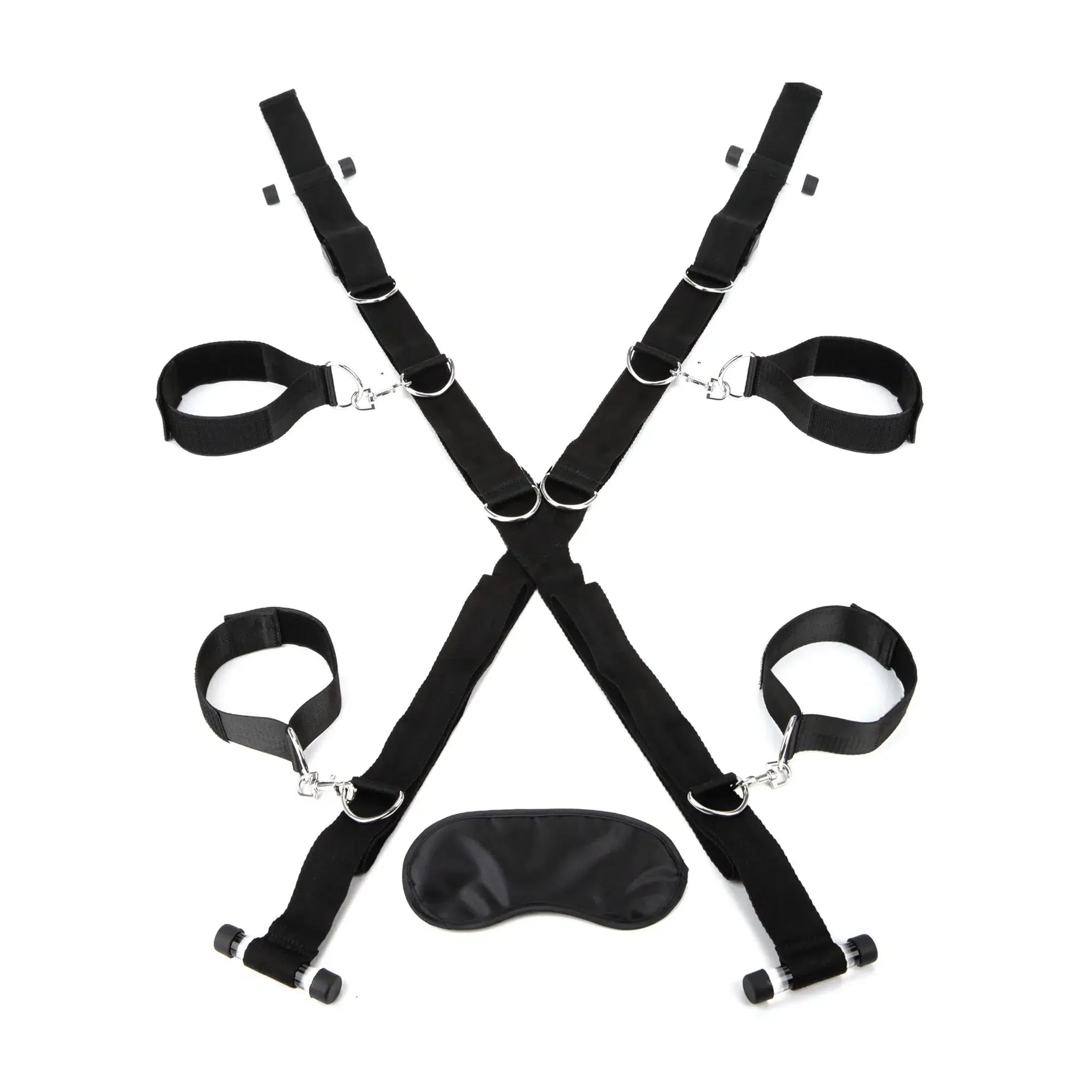 Lux Fetish Over The Door Cross with 4 Universal Soft Restraint Cuffs