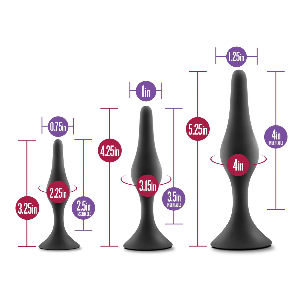 Luxe Beginner Silicone Butt Plug Kit