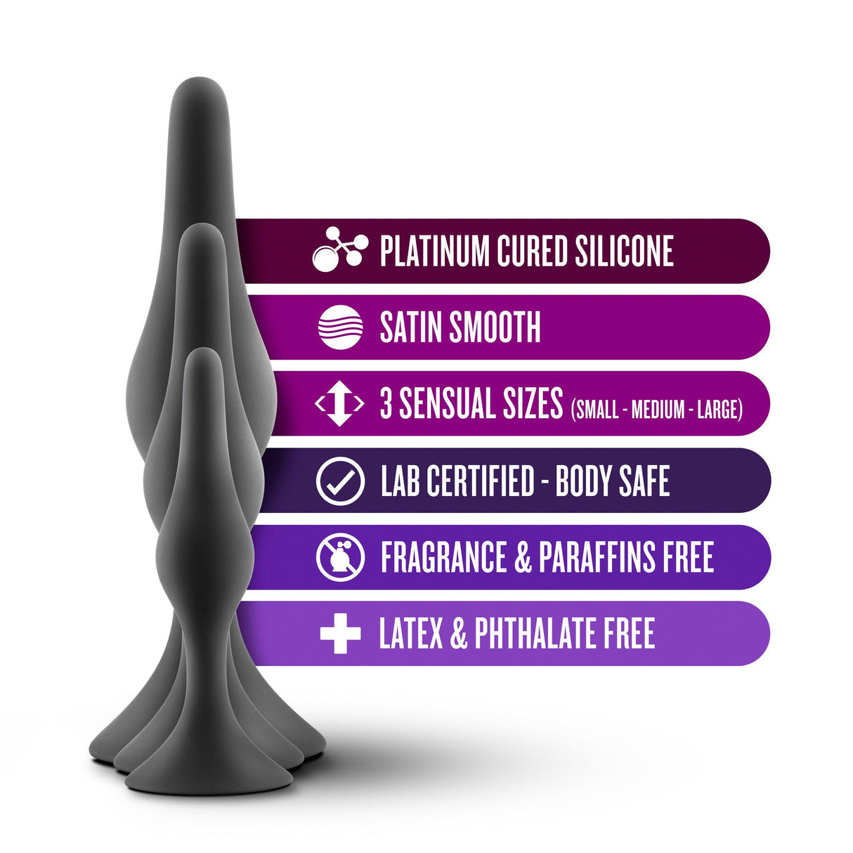 Luxe Beginner Silicone Butt Plug Kit