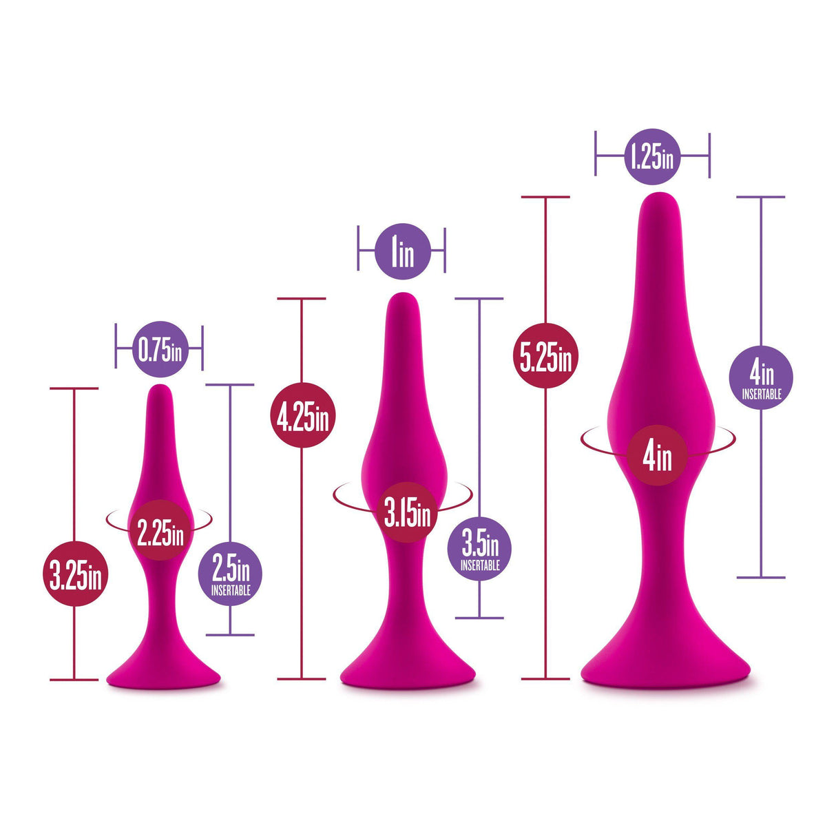 Luxe Beginner Silicone Butt Plug Kit