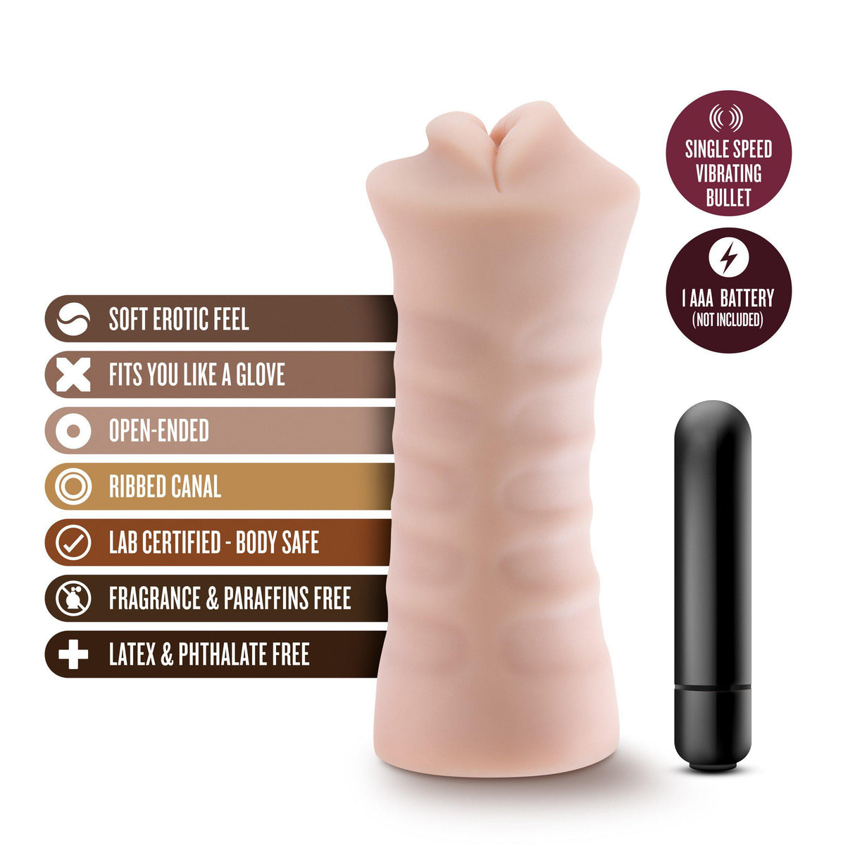 M for Men Skye Vibrating Mouth Stroker Masturbator
