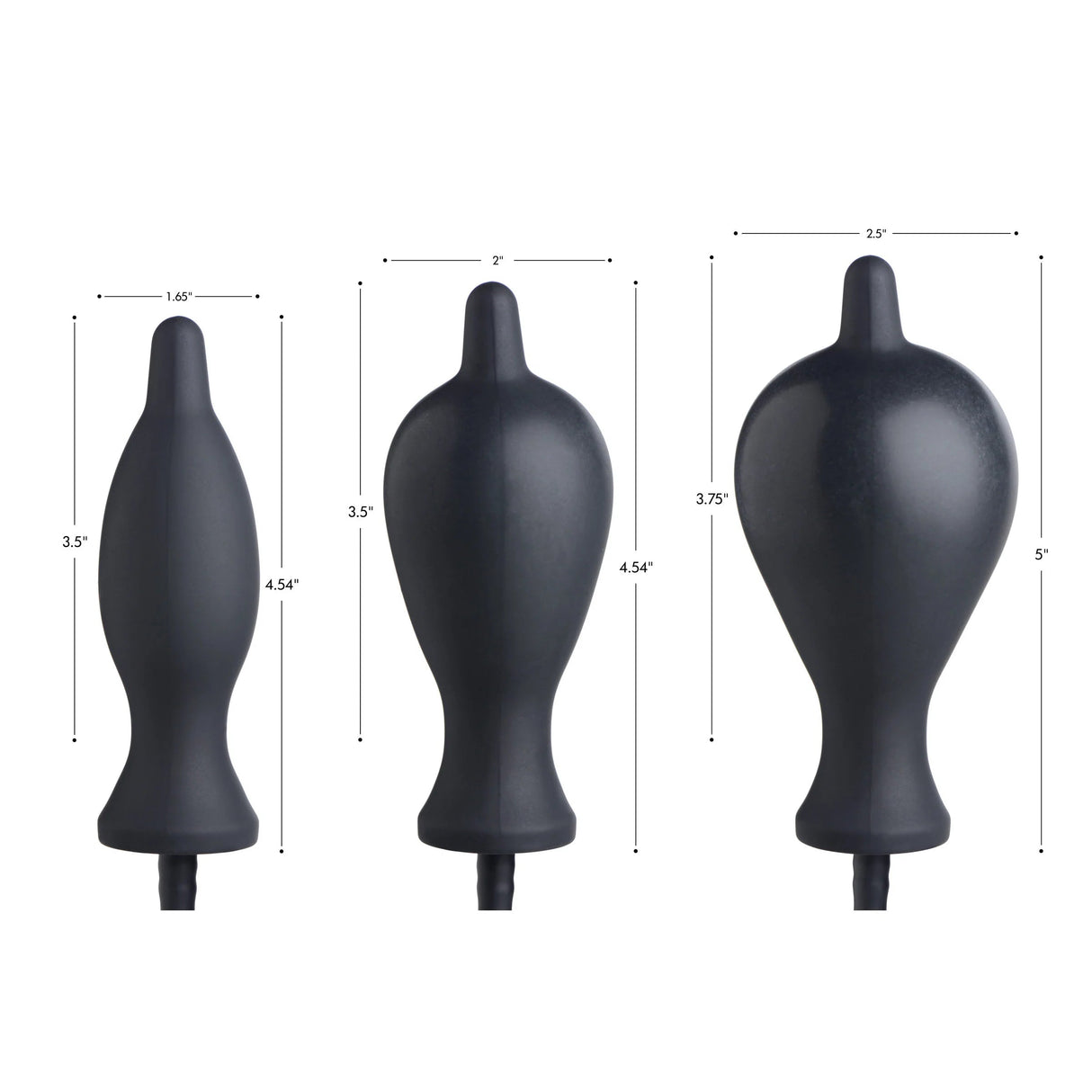 Master Series Dark Inflator Inflatable Silicone Anal Plug