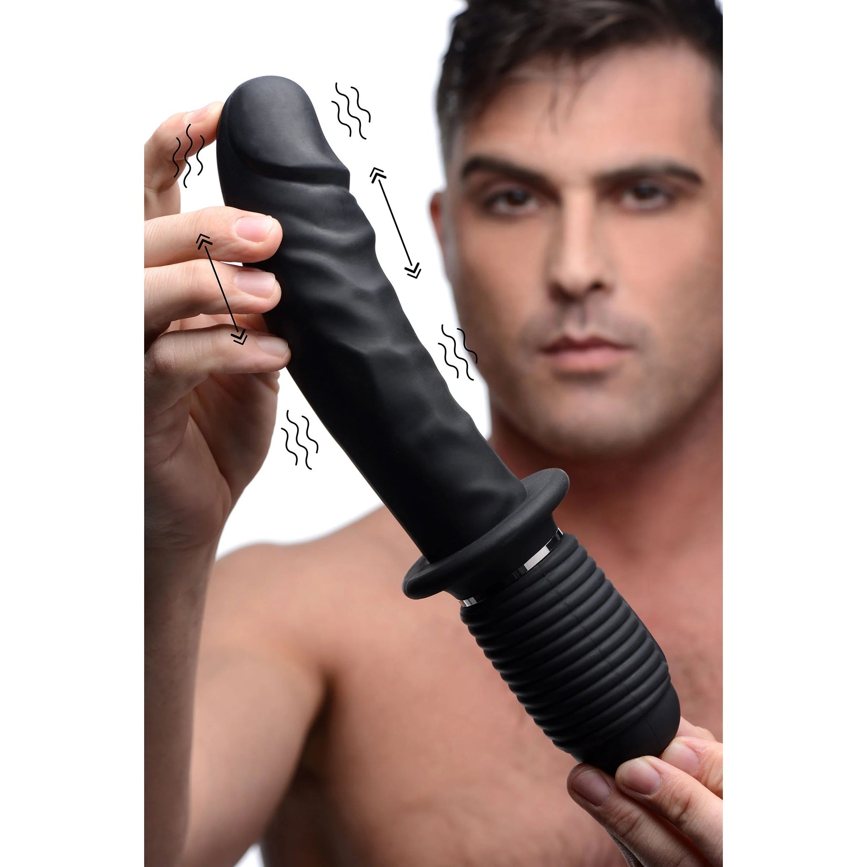 Master Series Power Pounder Vibrating & Thrusting Dildo