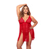 Mesh Printed Babydoll with G-String - Queen